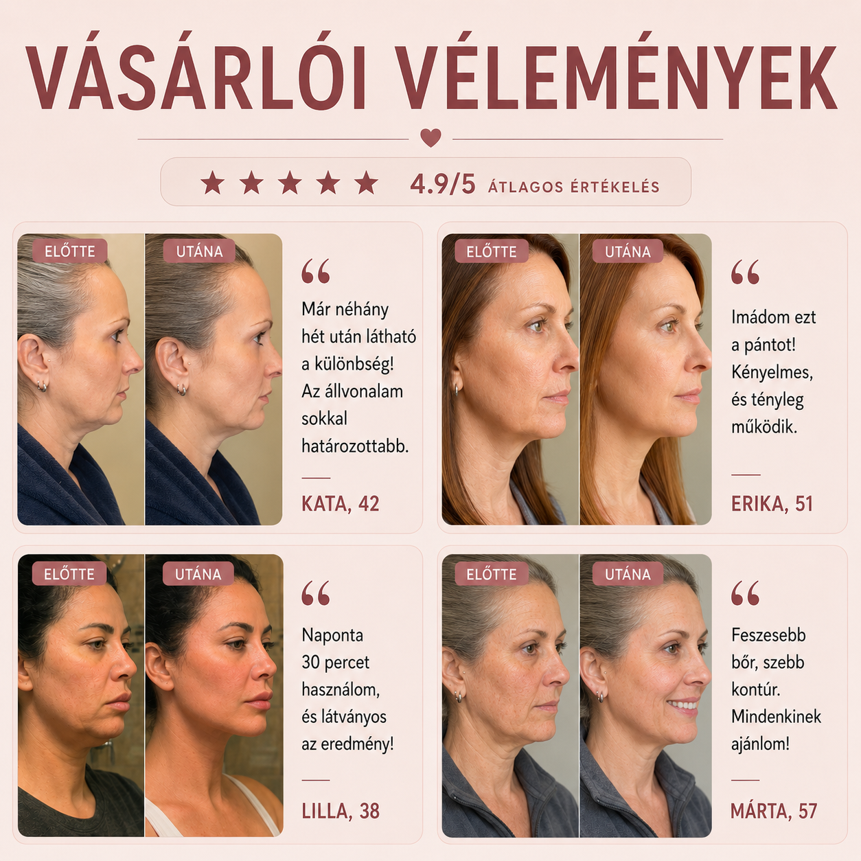 A feszes állvonalért tervezett lifting maszk ( 1 + 1 ajándék )