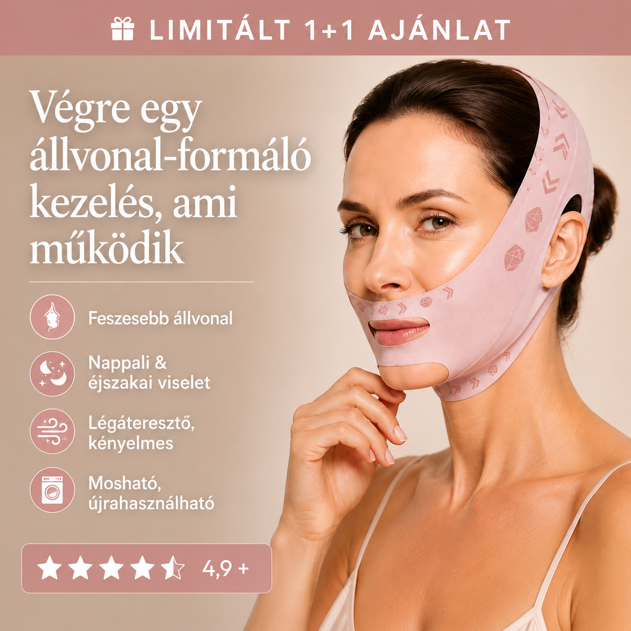 A feszes állvonalért tervezett lifting maszk ( 1 + 1 ajándék )